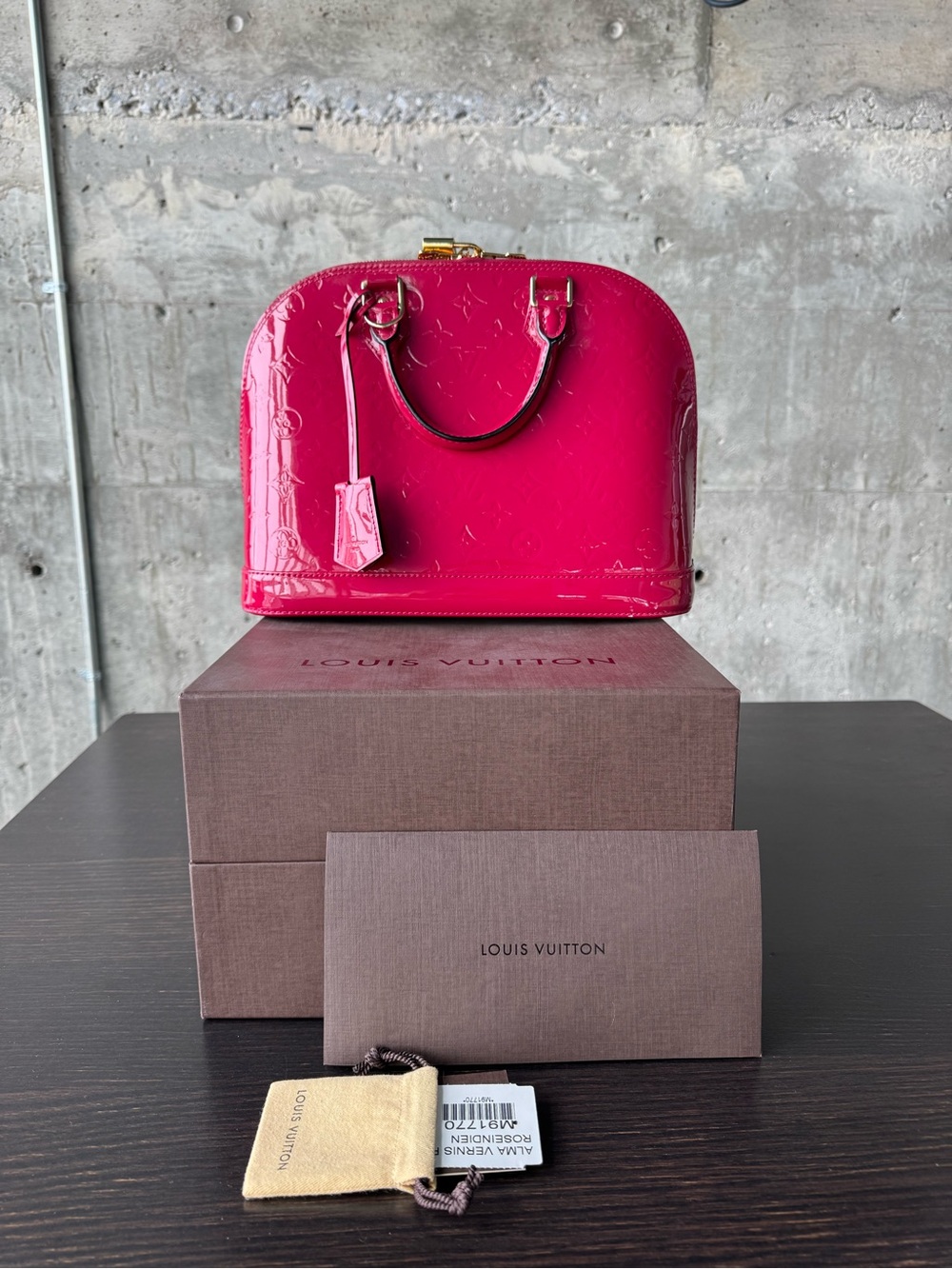 Louis Vuitton Alma PM Indian Rose Monogram Vernis Tote